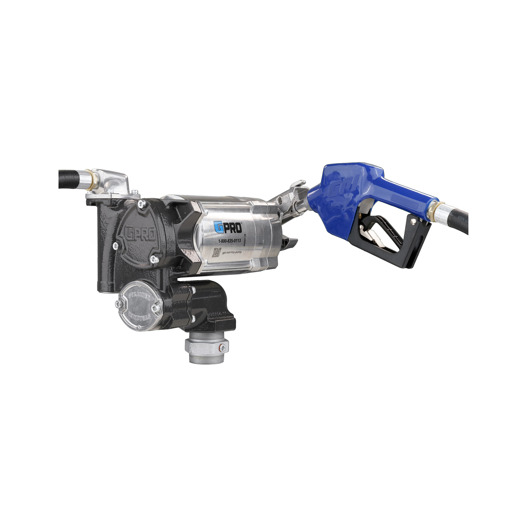 GPRO Fuel Transfer Pump, 20 GPM, 115V AC, 3/4in. Outlet,  Auto Unleaded Nozzle, Model# V25-115A